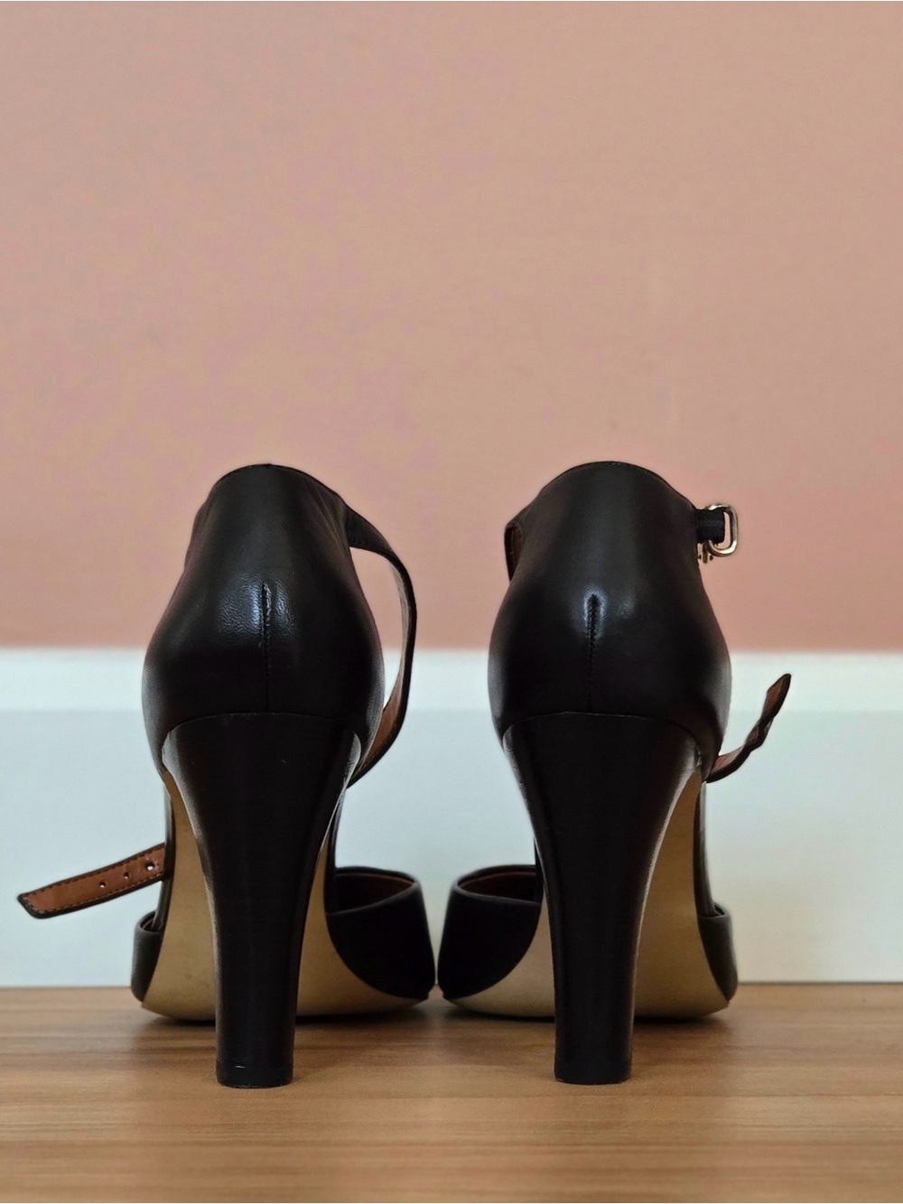 banana republic | julia ankle-strap pump | almond toe | black | us 9.5 - Picture 4 of 5